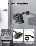 Cefito Tub Shower Faucet Set 130mm Rainfall Head Matte Black