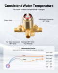 Cefito Brass Tub Shower Faucet Set 127mm Rainfall Head Gold