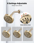 Cefito Brass Tub Shower Faucet Set 127mm Rainfall Head Gold