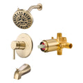 Cefito Brass Tub Shower Faucet Set 127mm Rainfall Head Gold