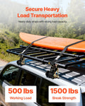 Ladder Rack Straps 2.25m 226.8kg Heavy Duty Ratchet Black 2 Pack