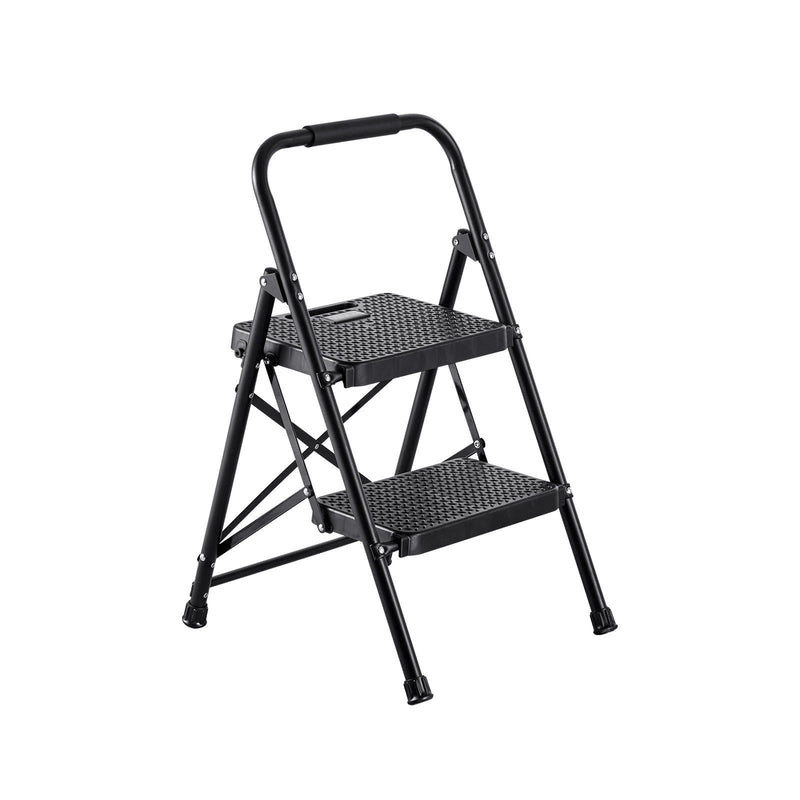 2 Step Ladder Folding Anti-Slip 272kg Capacity Steel Kitchen Home