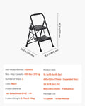 2 Step Ladder Folding Anti-Slip 272kg Capacity Steel Kitchen Home