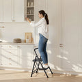 2 Step Ladder Folding Anti-Slip 272kg Capacity Steel Kitchen Home