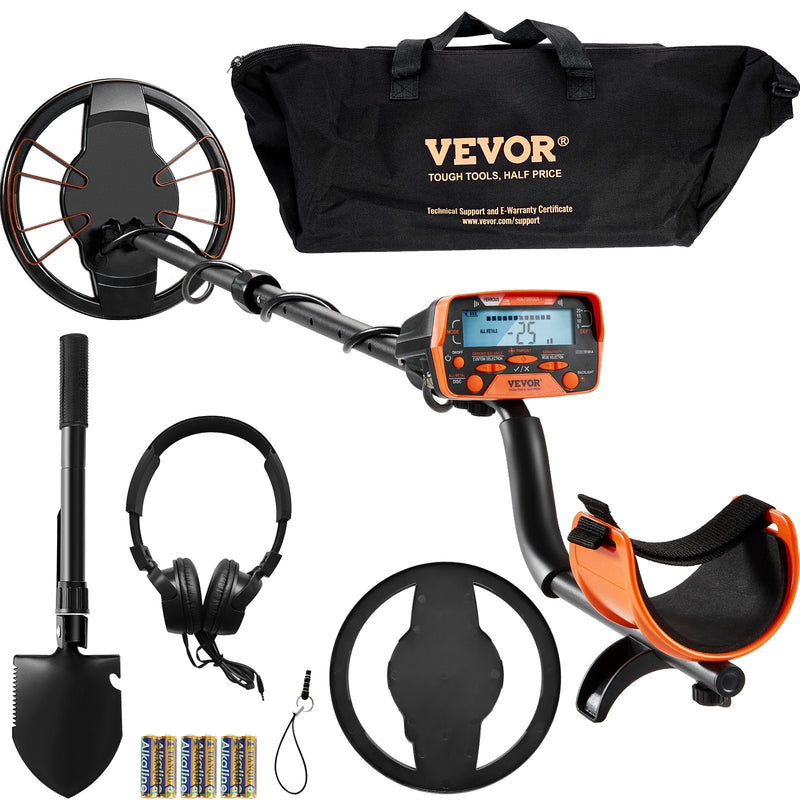 VEVOR Metal Detector 250mm IP68 Waterproof LCD Display 7 Modes Gold