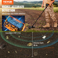 VEVOR Metal Detector 250mm IP68 Waterproof LCD Display 7 Modes Gold