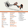VEVOR Metal Detector 250mm IP68 Waterproof LCD Display 7 Modes Gold