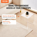 Acrylic C-Shaped End Table Clear Side Table Living Room