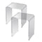 Acrylic End Table 2pc C-Shaped Clear Side Tables Living Room