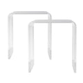 Acrylic End Table 2pc C-Shaped Clear Side Tables Living Room