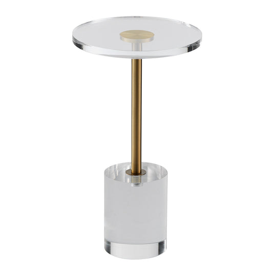 Acrylic Side Table Round 11.9in Clear Coffee End Table 21.4in High