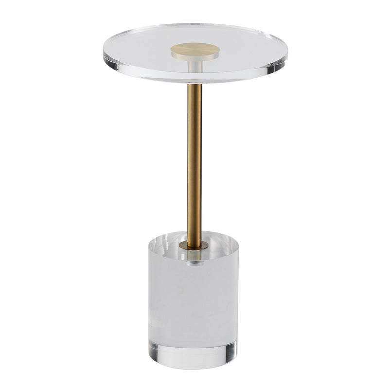 Acrylic Side Table Round 11.9in Clear Coffee End Table 21.4in High