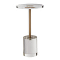 Acrylic Side Table Round 11.9in Clear Coffee End Table 21.4in High