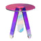 Round Iridescent Acrylic Side Table Clear Rainbow Coffee End Table