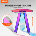 Round Iridescent Acrylic Side Table Clear Rainbow Coffee End Table