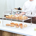Pastry Display Case 2-Tier Commercial Acrylic Bakery Donut Cake