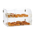 Pastry Display Case 2-Tier Commercial Acrylic Bakery Donut Cake
