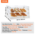 Pastry Display Case 2-Tier Acrylic Bakery Countertop Rear Door