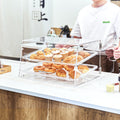 Pastry Display Case 2-Tier Acrylic Bakery Countertop Rear Door