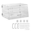 Pastry Display Case 2-Tier Acrylic Bakery Countertop Rear Door