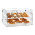 Pastry Display Case 2-Tier Acrylic Bakery Countertop Rear Door