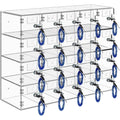 Acrylic Cell Phone Locker Box Storage Cabinet Pocket w/Keys 20 Slots Clear