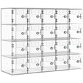 Acrylic Cell Phone Locker Box Storage Cabinet Pocket w/Keys 20 Slots Clear