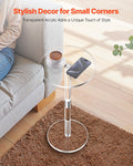 Acrylic Round Side Table 25.4cm Clear Modern Coffee Drink End Desk