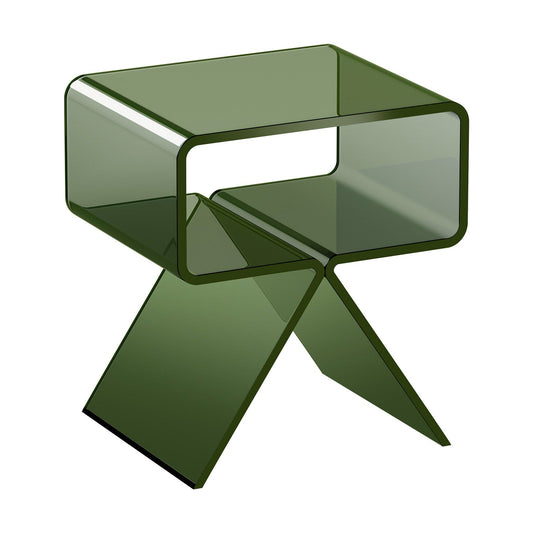 Acrylic Nightstand Side Table 30x39x43cm Green Storage Shelf