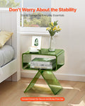 Acrylic Nightstand Side Table 30x39x43cm Green Storage Shelf