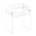 VEVOR Acrylic Side Table 2 Tier Clear Bedside 30x40x50cm Storage Shelf