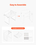 VEVOR Acrylic Side Table 2 Tier Clear Bedside 30x40x50cm Storage Shelf