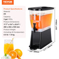 Beverage Dispenser 3 Gallon Plastic Juice Water Drink Dispenser w Tap