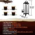 VEVOR Stainless Steel Insulated Beverage Dispenser 9.2L Hot Cold