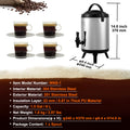 Stainless Steel Insulated Beverage Dispenser 6L Hot Cold Drink