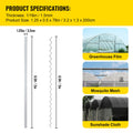 Spring Wire and Lock Channel, 2m Spring Lock & U-Channel Bundle for Greenhouse, 50 Packs PE Coated Spring Wire & Aluminum Alloy Channel, Plastic Poly Film or Shade Cloth Attachment with Scre