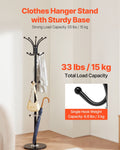 Freestanding Coat Rack Metal 14 Hooks Umbrella Holder Marble Base