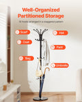 Freestanding Coat Rack Metal 14 Hooks Umbrella Holder Marble Base