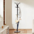 Freestanding Coat Rack Metal 14 Hooks Umbrella Holder Marble Base