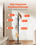 Coat Rack Freestanding 6 Hooks Marble Base Modern Clothes Hanger
