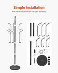 Coat Rack Freestanding 6 Hooks Marble Base Modern Clothes Hanger