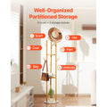 Coat Rack, Freestanding Coat Rack Stand with Quartz Stone Base & 9 Hooks, Free Standing Hall Coat Tree for Entryway, Bedroom, Office, Living Room, Modern Clothes Hanger for Coat, Hat, Scarf, Bag