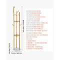 Coat Rack, Freestanding Coat Rack Stand with Quartz Stone Base & 9 Hooks, Free Standing Hall Coat Tree for Entryway, Bedroom, Office, Living Room, Modern Clothes Hanger for Coat, Hat, Scarf, Bag