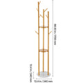 Coat Rack, Freestanding Coat Rack Stand with Quartz Stone Base & 9 Hooks, Free Standing Hall Coat Tree for Entryway, Bedroom, Office, Living Room, Modern Clothes Hanger for Coat, Hat, Scarf, Bag