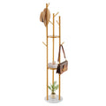 Coat Rack, Freestanding Coat Rack Stand with Quartz Stone Base & 9 Hooks, Free Standing Hall Coat Tree for Entryway, Bedroom, Office, Living Room, Modern Clothes Hanger for Coat, Hat, Scarf, Bag