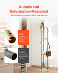 Freestanding Coat Rack Stand 9 Hooks Quartz Stone Base Modern