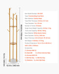 Freestanding Coat Rack Stand 9 Hooks Quartz Stone Base Modern