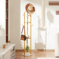 Freestanding Coat Rack Stand 9 Hooks Quartz Stone Base Modern