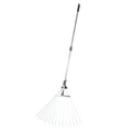 Leaf Rake 15 Metal Tines Adjustable 19-57cm Wide Stainless Steel