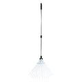 Leaf Rake 15 Metal Tines Adjustable 19-57cm Wide Stainless Steel